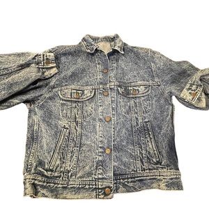 🌸 Vintage Lee‎ Rider Acid Wash Denim Jacket RARE